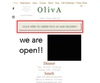 Olivarestaurant.com(OlivA Trattoria) Screenshot