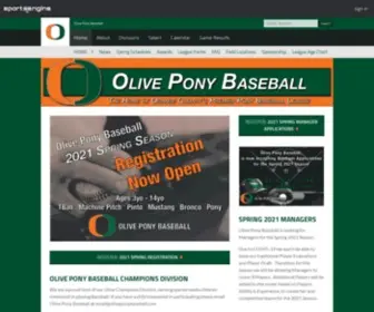 Oliveponybaseball.com(Olive Pony Baseball) Screenshot