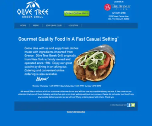 Olivetreegreekgrill.com(Olive Tree Greek Grill) Screenshot