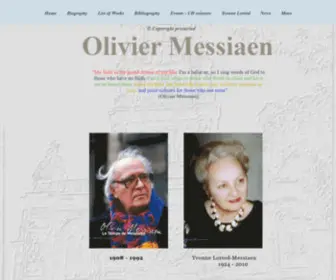 Oliviermessiaen.org(French composer Messiaen) Screenshot