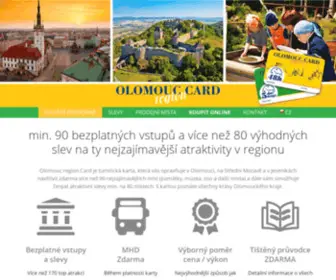 Olomoucregioncard.cz(Olomouc region Card) Screenshot
