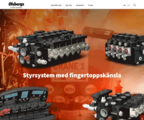 Olsbergs.se(Ledande tillverkare av elektrohydrauliska styrsystem) Screenshot