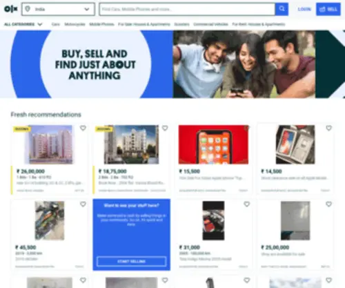 OLX.co.in(OLX offers free local classified ads in India. OLX) Screenshot