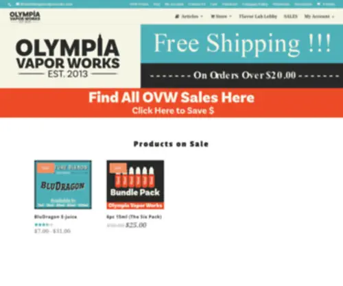 Olympiavaporworks.com(Olympia Vapor Works) Screenshot