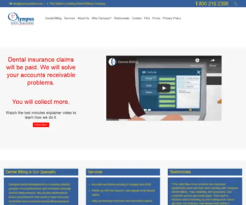 Olympusdent.com(Professional Dental Billing Services) Screenshot