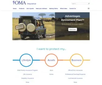 Omainsurance.com(OMA Insurance is a wholly owned subsidiary of the Ontario Medical Association (OMA)) Screenshot