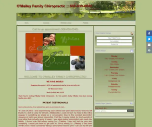 Omalleychiro.com(Grafton MA Chiropractors) Screenshot