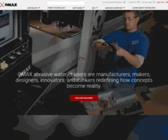 Omax.com(OMAX Waterjet Cutting Machine Manufacturer) Screenshot
