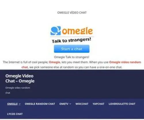 Omeglevideorandom.com(Omegle video chat ; The Internet) Screenshot