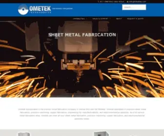 Ometek.com(Precision Sheet Metal Solutions) Screenshot