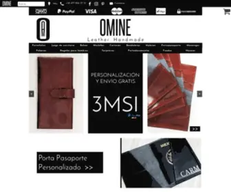 Omine.com.mx(Portafolios de piel para hombre) Screenshot