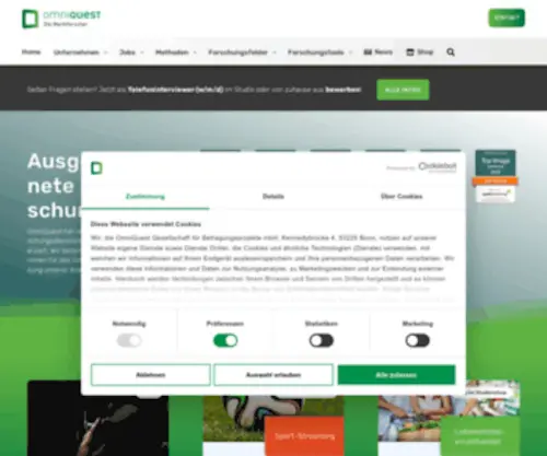 Omniquest.de(Marktforschung mit eigenem Feld) Screenshot