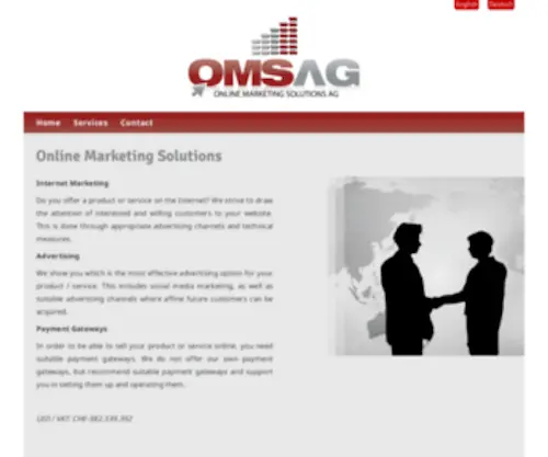 Omsag.com(Online Marketing Solutions AG) Screenshot