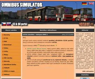 Omsi.cz(České webové stránky věnované simulátoru Omnibus Simulator) Screenshot
