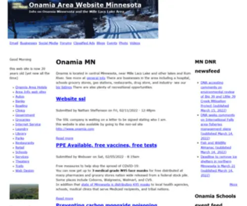 Onamia.com(Onamia MN) Screenshot