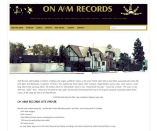 Onamrecords.com(On A&M Records) Screenshot