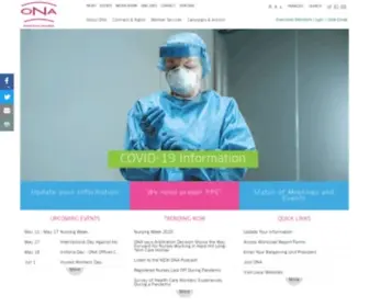 Ona.org(Ontario Nurses Association) Screenshot