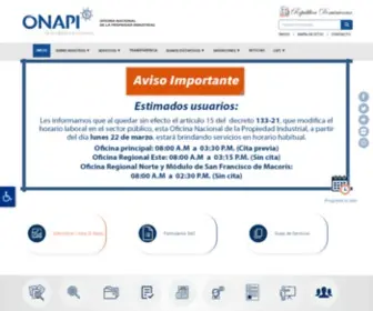 Onapi.gov.do(Oficina Nacional de la Propiedad Industrial) Screenshot