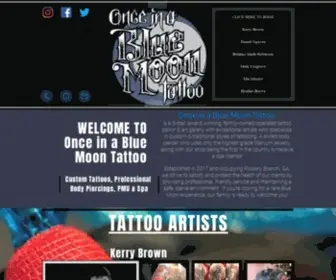 Onceinabluemoontattoo.com(Tattoo and Piercing shop) Screenshot