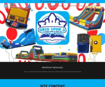 Onceuponapartyrentalsllc.com(Inflatables and Outdoor Games) Screenshot