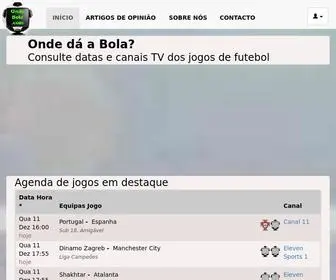 Ondebola.com(Data/Canal TV jogos futebol) Screenshot