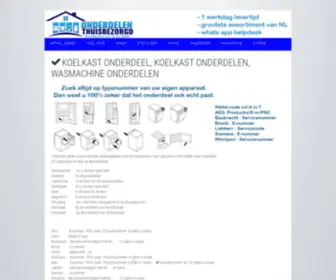 Onderdelenthuisbezorgd.nl(Wasmachine koelkast vaatwasser dyson onderdelen onderdeel) Screenshot
