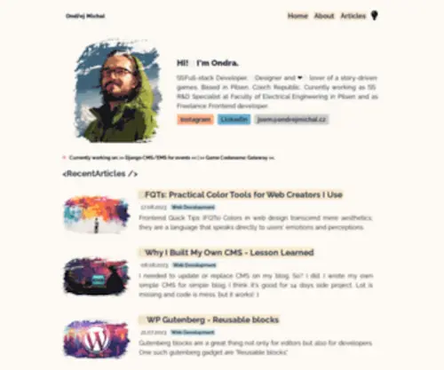 OndrejMichal.cz(Webdesigner, kodér a minimalista) Screenshot