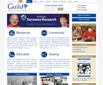 One-Name.org(One-name studies, Genealogy) Screenshot