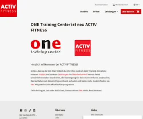 One-Training.ch(ONE Training Center AG) Screenshot