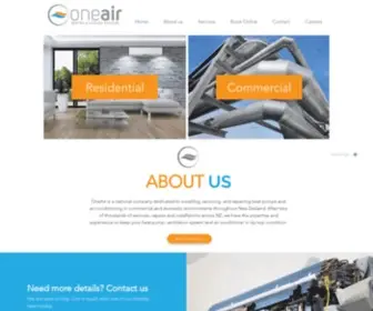 Oneair.co.nz(OneAir Heat pumps) Screenshot