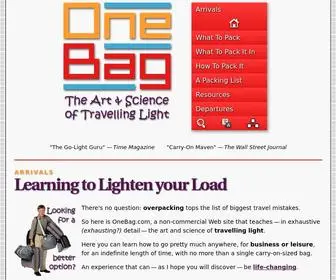Onebag.com(Travel Light (One Bag)) Screenshot