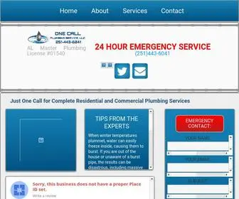 Onecallplumbing-AL.com(One Call Plumbing) Screenshot