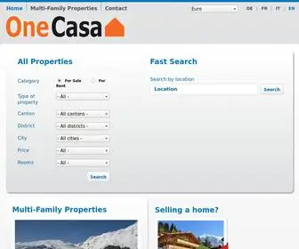 Onecasa.com(Real Estate in Switzerland) Screenshot