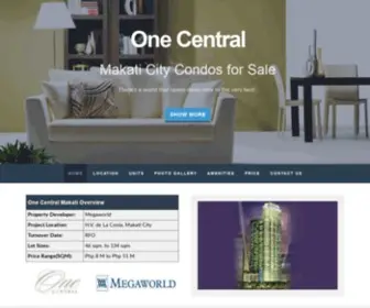Onecentralmakati.com(One Central developed by Megaworld) Screenshot