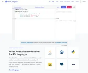 Onecompiler.com(Write, run and share code online) Screenshot