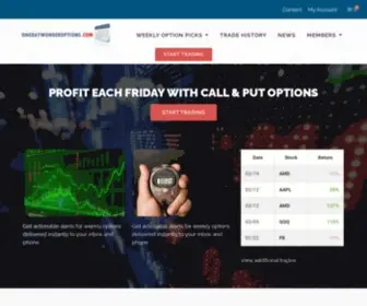 Onedaywonderoptions.com(Profitable, single-leg call & put alerts for weekly options) Screenshot