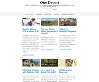 Onedepart.com(How to Get Sorted After a Death) Screenshot