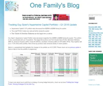 Onefamilysblog.com(One Familys Blog) Screenshot