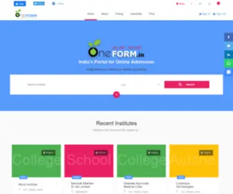 Oneform.in(India's Portal for Online Admission) Screenshot