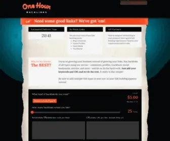 Onehourbacklinks.com(One Hour Backlinks) Screenshot