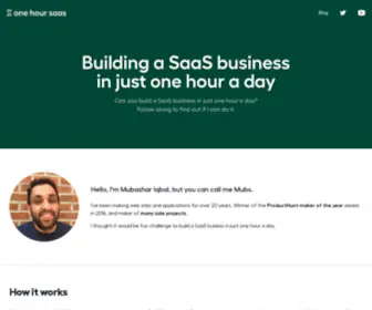 Onehoursaas.com(Building a SaaS business in just one hour a day) Screenshot