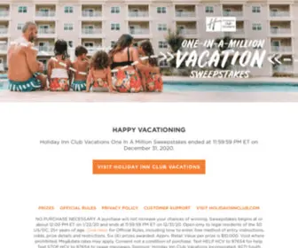 Oneinamillionsweeps.com(Holiday Inn Club Vacations One In A Million Sweepstakes) Screenshot