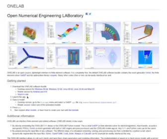 Onelab.info(Open Numerical Engineering LABoratory) Screenshot