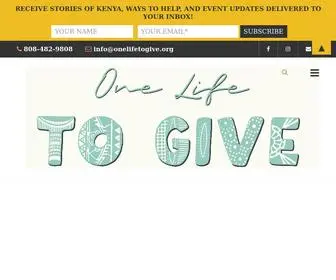 Onelifetogive.org(501(c)(3) Non) Screenshot