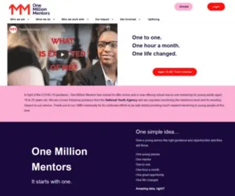 Onemillionmentors.org.uk(One Million Mentors) Screenshot