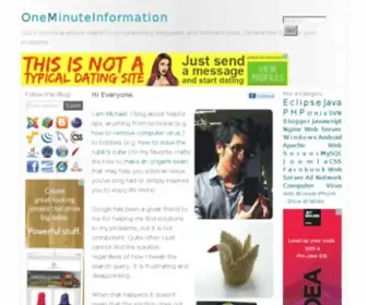 Oneminuteinfo.com(One Minute Information) Screenshot