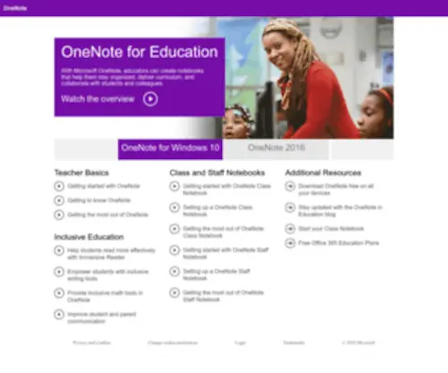 Onenoteineducation.com(OneNote for Education) Screenshot