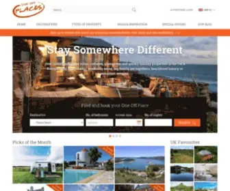Oneoffplaces.co.uk(The website for unique holiday accommodation) Screenshot
