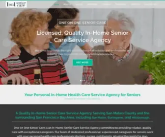 Oneononeseniorcare.com(Home Care Services for San Mateo County and San Francisco) Screenshot