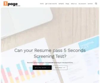 Onepageresume.in(One Page Resume) Screenshot